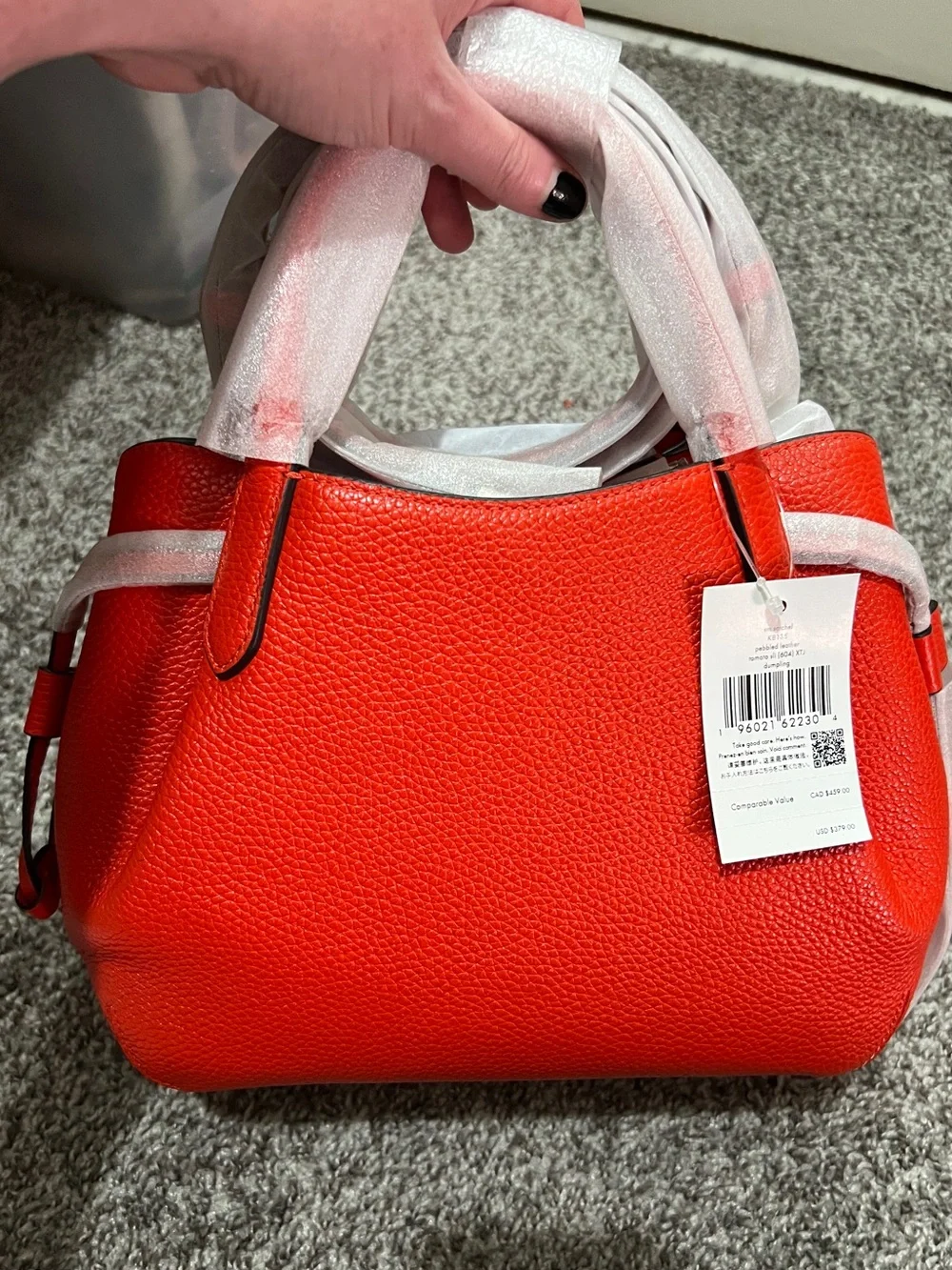 Kate Spade Dumpling Small Satchel in Tomato Slice Brand New
